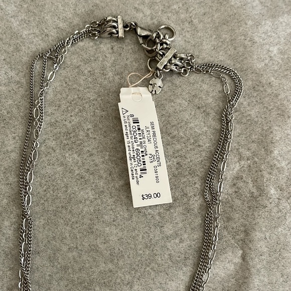 NWT Lucky Brand 3 in one silvertone/turquoise necklace up to 20+" - Picture 4 of 5